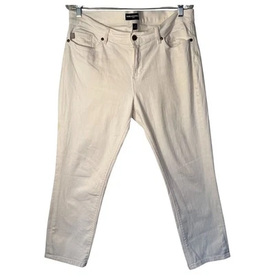 Pantalones Karl Lagerfeld blancos para mujer talla 14 tiro medio pierna recta bolsillos de algodón  Foto 1 de 4