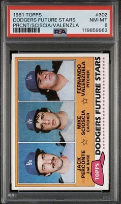PSA 8 casi nuevo-como nuevo 1981 Topps #302 Fernando Valenzuela RC Rookie Foto 1 de 2