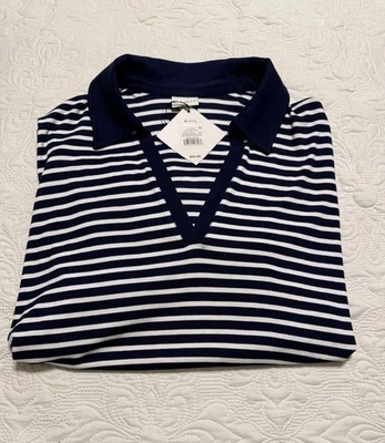 Camisa Mujer Manga Corta, 2X, Azul y Blanco Foto 1 de 4