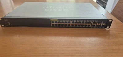 Cisco SG350-28P Cisco 28-Port Gigabit PoE Managed Switch with Bracket - Image 1 of 4