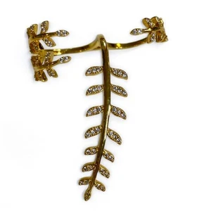Goldfarbener Doppelring verstellbar Farn floral - Bild 1 von 6