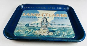 Vintage Land O'Lakes Süße Sahne Butter Metall Serviertablett - Bild 1 von 4