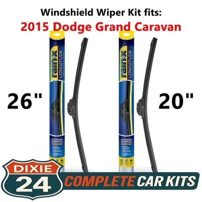 Rain-X Longitude Windshield Wiper Kit fits: 2015 Dodge Grand Caravan (26" & 20") Foto 1 de 4