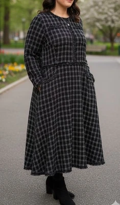 Maxi Vestido DAINTY JEWELLS Miss Marisol Negro Tweed y Dorado Talla Grande 4XL NUEVO CON ETIQUETAS Foto 1 de 4