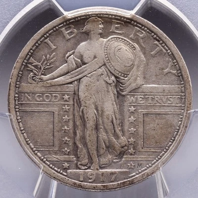 1917 Standing Liberty Quarter PCGS VF25 • Type 1 Philadelphia First-Year Issue - Image 1 of 4
