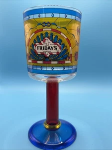 Copa copa con patas de plástico TGI Fridays retro 1995 diseño de vitral - Imagen 1 de 6
