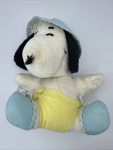 Vintage 8" Snoopy Stuffed Plush Peanuts Knickerbocker Hat Diaper Dog - Picture 1 of 21