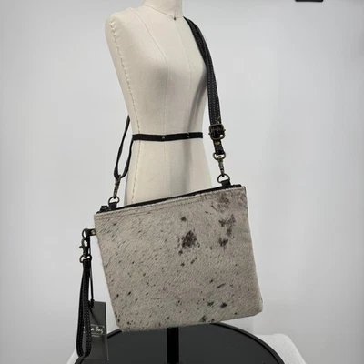 Myra Cowhide Crossbody/Wristlet on Hide Leather Accent Shoulder Bag NWT - Image 1 of 4