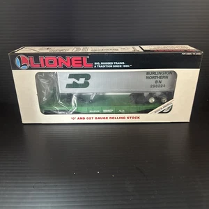 NIB Lionel O-27 Gauge 6-16308 Burlington Northern Piggyback Flatcar W/ Trailer - Picture 1 of 5