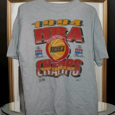 HOUSTON ROCKETS VINTAGE 1994 NBA CHAMPIONS MENS LOGO 7 TSHIRT--HAS FLAWS - Image 1 of 3