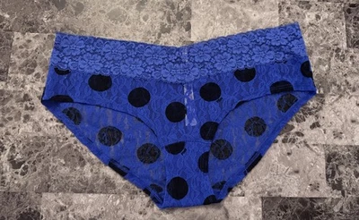 BRAGAS HIPSTER VICTORIA'S SECRET ROSA M AZUL NEGRO ENCAJE LUNARES RARAS VINTAGE Foto 1 de 3
