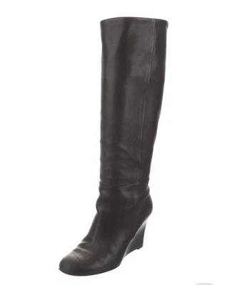 Gucci Knee High Boots (Wedges) Black Leather Made In Italy - Image 1 of 4