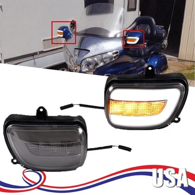 Luces de espejo retrovisor LED delanteras para Honda Goldwing GL1800 2001-2017 02 03 Foto 1 de 4