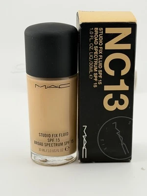 MAC Studio Fix Fluid Foundation NC13 SPF 15 30ml / 1oz –Authentic New in Box - Image 1 of 4