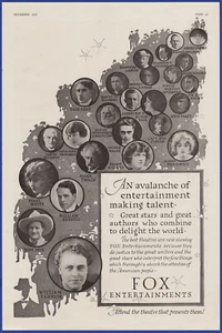 Vintage 1919 FOX Entertainments Corp. Film Evangeline Silent Movie Print Ad - Picture 1 of 1