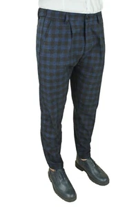 Pantaloni uomo Diamond Quadri Blu Principe di Galles casual elegante 44 46 48 - Foto 1 di 4