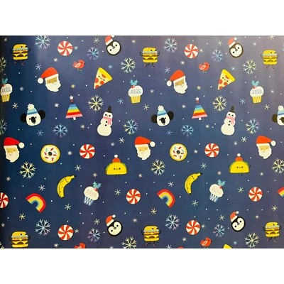 Hallmark Wrapping Paper Christmas Candy Fast Food Rainbow Pizza Burger 40 sq ft - Image 1 of 2