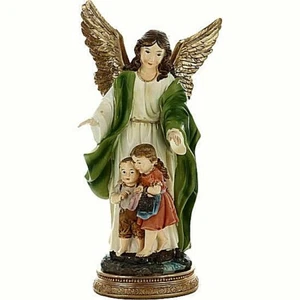 Statue Ange Gardien et enfants 20 cm résine polychrome - Imagen 1 de 1