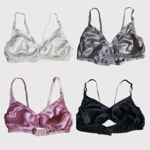 Satin Silk Bra Women Girls Ultra-Thin Seamless Underwear Mulberry Silk Bras - Picture 1 of 41