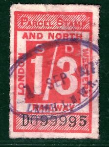 GB Lancs? L&NWR RAILWAY Parcel Stamp 1s/3d *LEIGH* Station 1917 Used YOW52