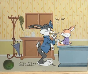 Chuck Jones Bugs Doctor SAY AH !(Diptych) Hand Signed painted LE COA - Picture 1 of 6