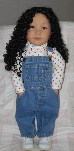 Global AERIELLE Doll Wig SIZE 15/16 BLACK Kinky Curls/Ringlets 3/4 Cap VHTF NWT - Picture 1 of 9