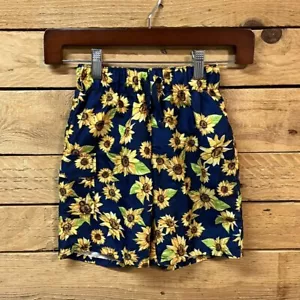 Pantalones cortos de baño Peyton Parker talla XS 6/7 azul amarillo girasoles forrados elásticos - Imagen 1 de 8