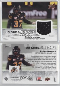 2018 Upper Deck CFL UD Game Jersey Richard Leonard #GJ-RL