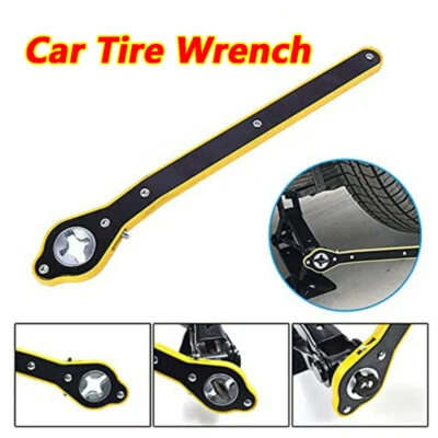 Labor-saving Car Scissor Jack Ratchet Wrench Tire Wheel Lug Handle Repair Tool - Image 1 of 4