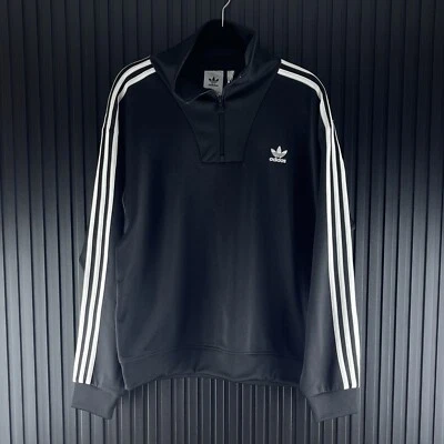 Adidas Adicolor Size Large Mens Black Funnel Neck Track Pullover Top - Image 1 of 4