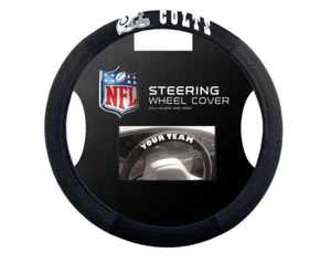 INDIANAPOLIS COLTS Black STEERING WHEEL COVER Poly-Suede & Mesh NFL Fremont Die - Picture 1 of 3