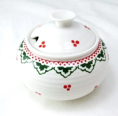 Portmeirion SOPHIE CONRAN CHRISTMAS Sugar Plum Covered Sugar Bowl NEW - CHIP - Image 1 of 4