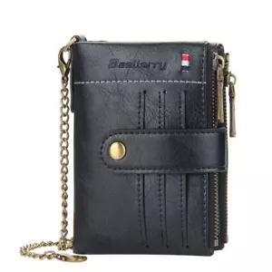 Billetera para Hombre con Cremallera Cuero Llavero Portatarjetas Clip Dinero Carteras para Monedas - Imagen 1 de 15