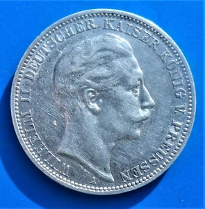 Preußen 3 Mark 1910 silber  - Bild 1 von 5