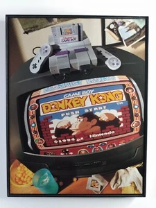 Gerahmtes Donkey Kong Super Game Boy 1994 Retro Videospiel Wandbild Gameboy - Bild 1 von 4