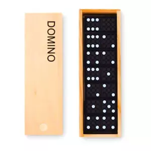 NEW - 28 Pieces Dominoes Set in a Wooden Box Domino Traditional Educational Game - Picture 1 of 8