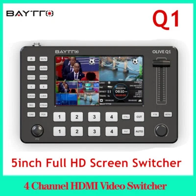 BAYTTO OLIVE Q1 4-Channel HDMI Video Switcher 5inch Full HD Screen Live Guide  - Image 1 of 4