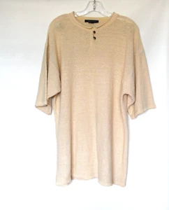 Tulliano Polo Pullover Herren X-Large Pulli Creme Strick 80% Seide 20% Baumwolle - Bild 1 von 4