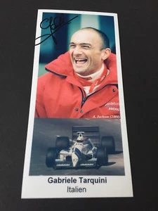 GABRIELE TARQUINI Formel 1-Fahrer 1987-95 signed Foto 7,5 x 16 Autogramm  - Picture 1 of 1