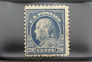 One: 20¢ US Postage Stamp Benjamin Franklin 1917 Blue - Picture 1 of 2