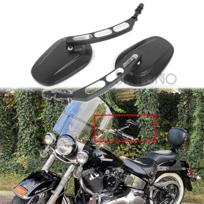 Espejo retrovisor carcasa hueca vástago de aluminio clásico para Harley Heritage Softail Foto 1 de 4