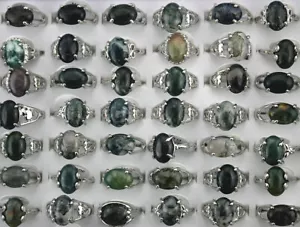 60pcs Lady's Jewelry Wholesale Mixed Lots Various Natural Stone Fashion Rings - Picture 1 of 8