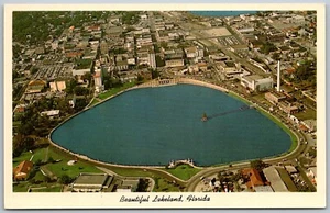 Lakeland Florida 1960s Postcard Aerial View - Picture 1 of 2