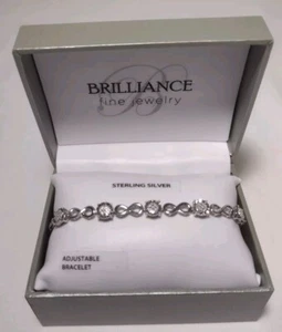 Brillanz fein Schmuck Armband silberfarben verstellbar neu in Box 8" Max - Bild 1 von 4