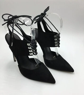 ASOS Patrol Heels Laced Up Dress Black Suede Women Size 7M - Image 1 of 4
