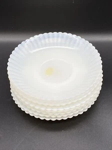 Lot Of 8 Vintage Monax Petalware Saucers MacBeth Evans Depression Glass White - Picture 1 of 11