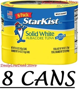 8 PACK - StarKist Solid White Albacore Tuna in Water, 5 oz. Can (Total 40 oz) - Picture 1 of 2