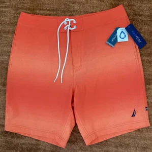 NUEVO NAUTICA Navtech Hombres Tabla Natación Corto 32w Naranja Cuadros Elastizado Protección UV NUEVO CON ETIQUETAS - Imagen 1 de 9