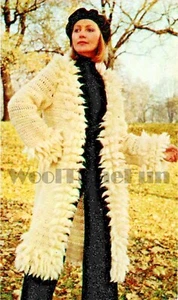 Crochet Pattern Womens Vintage 1970s Short Or Long Afghan/Hippy/Boho Coat. - Picture 1 of 1
