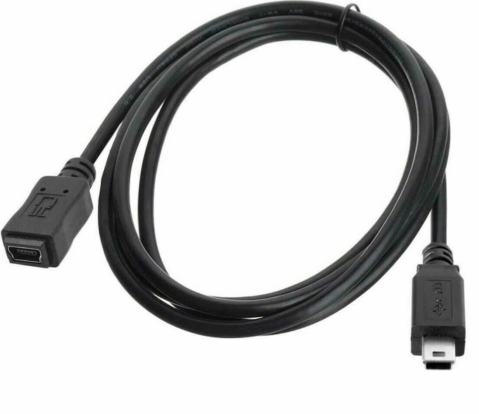 Mini USB B 5 Pin Male to Mini USB Female M/F USB 2.0 Extension Cable 1.5m  - Image 1 of 4